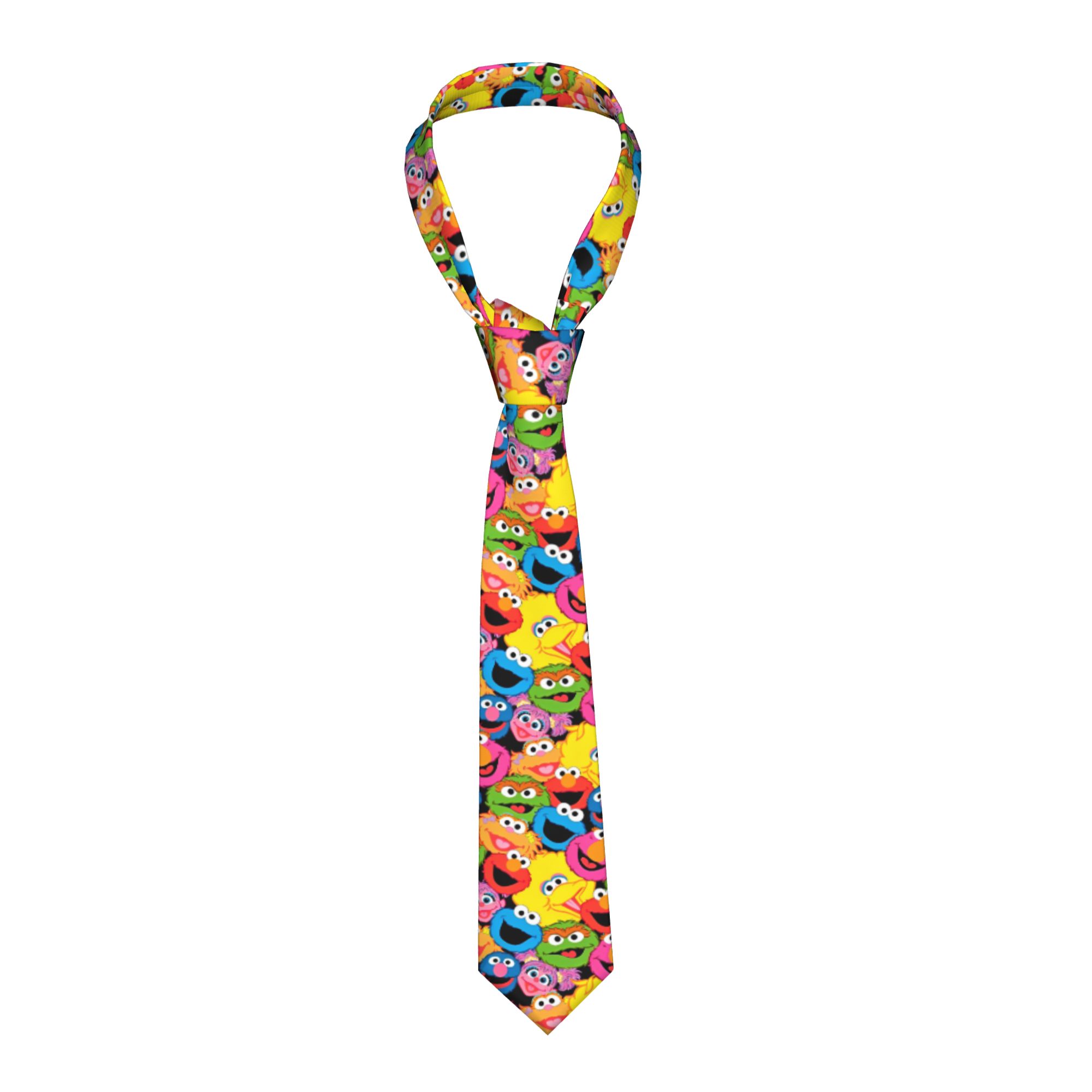 Men Accessories Wedding - เนคไทลายการ์ตูน Sesames Streets ขนาด 8 ซม.