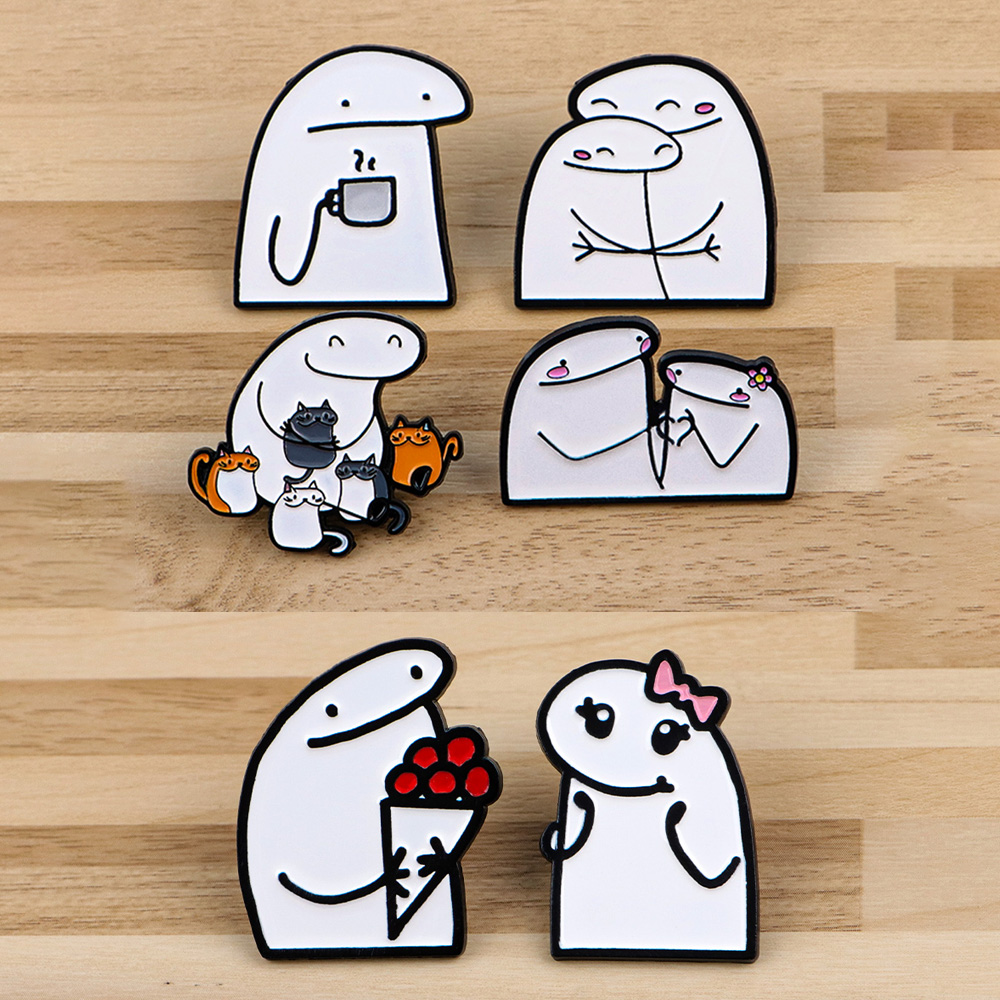 Men Accessories Drawing - เข็มกลัดโลหะลายการ์ตูนแบบติดเสื้อ สำหรับผู้หญิงและผู้ชาย ใช้ติดกระเป๋าเป้สะพายหลัง เครื่องประดับน่ารัก