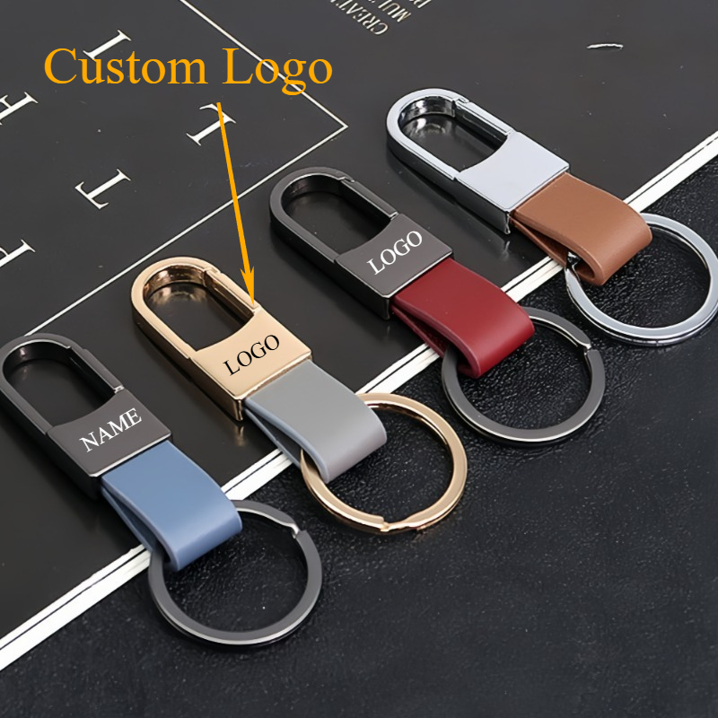 Men Accessories Name - แฟชั่นพวงกุญแจหนังโลโก้ที่กําหนดเองชื่อเลเซอร์แกะสลักพวงกุญแจ Charm รถโลหะสําหรับผู้หญิงผู้ชาย Key CHAIN อุปกรณ์เสริม
