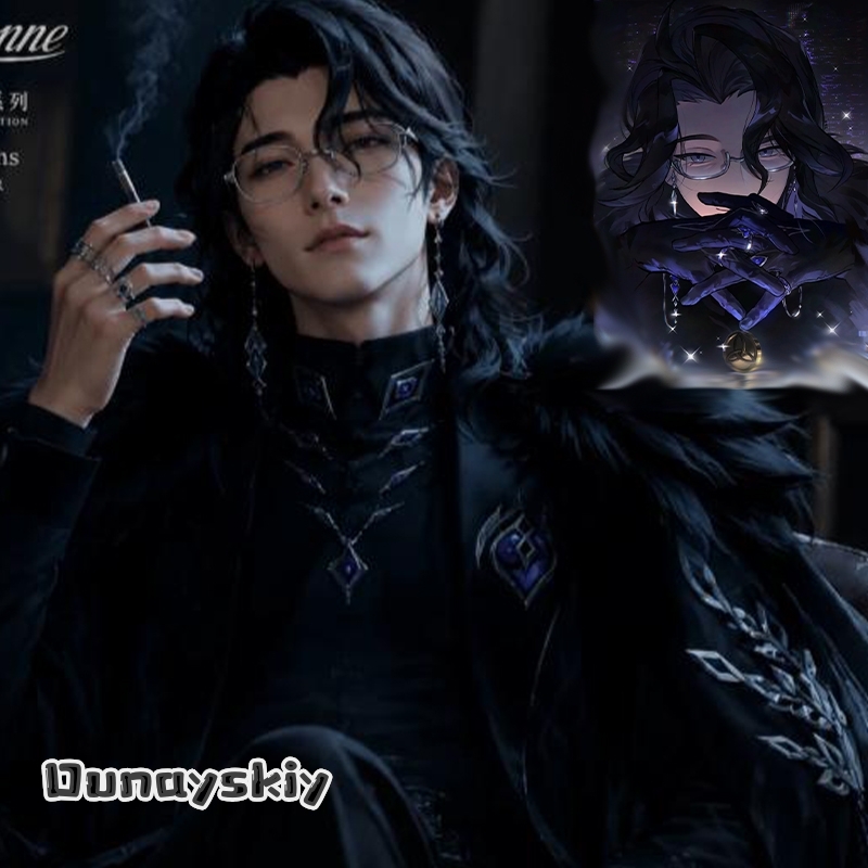 Men Accessories Pack - ชุดคอสเพลย์ Genshin Impact Pantalone Regrator พร้อมวิกผม