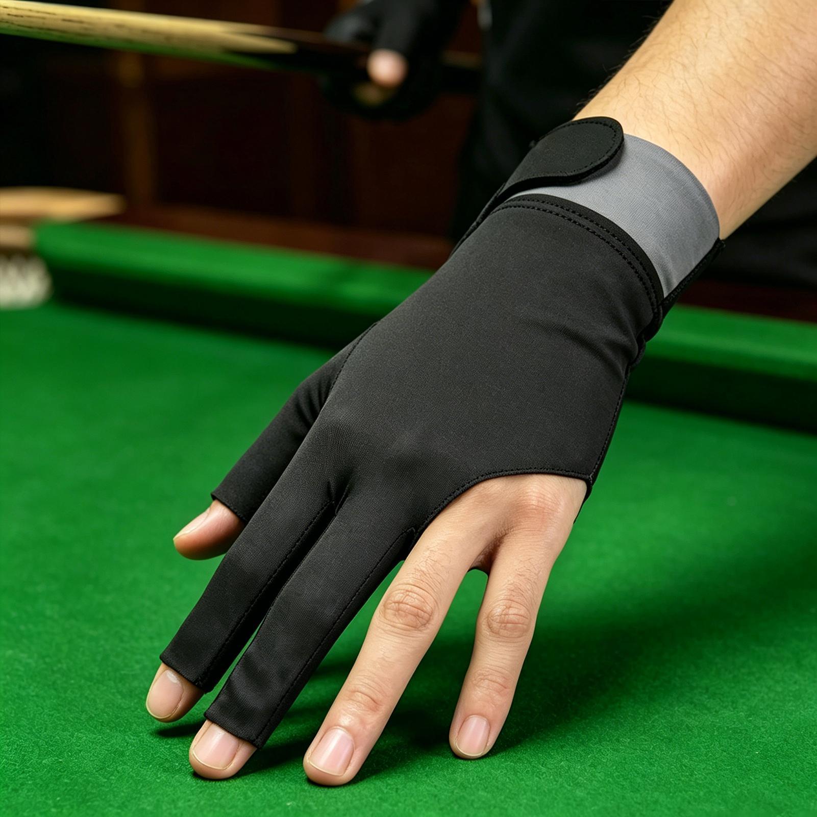 Men Accessories Hand - ถุงมือพูลสำหรับมือซ้าย ระบายอากาศได้ดี 3 นิ้ว อุปกรณ์บิลเลียด ถุงมือพูลน้ำหนักเบา