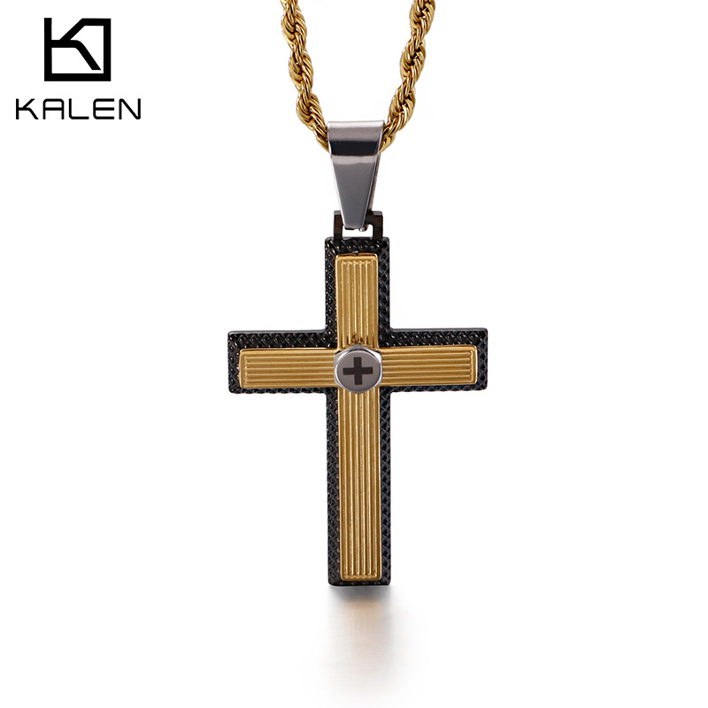 Men Accessories Singapore - Kalen Hiphop Cross จี้สร้อยคอผู้ชาย Punk Charm