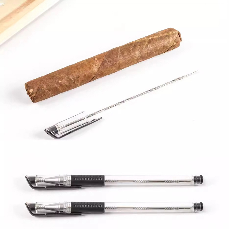 Men Accessories Drawing - เข็มเจาะซิการ์สแตนเลสเกรดพรีเมียมแบบพกพา อุปกรณ์เจาะซิการ์สำหรับคนรักซิการ์ ของขวัญสำหรับผู้ชาย