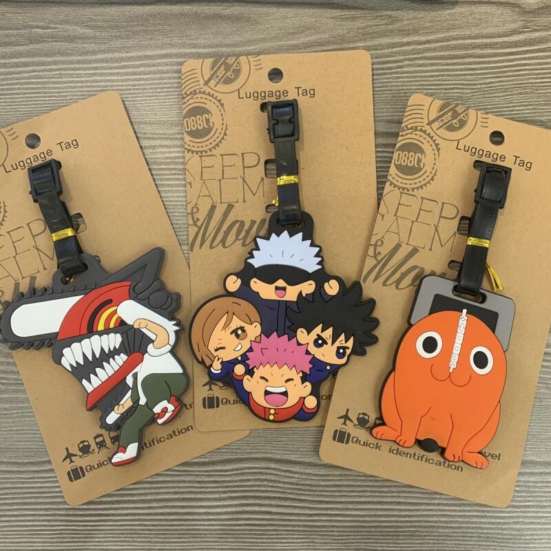 Men Accessories Name - ป้ายติดกระเป๋าเดินทางลายอนิเมะ Chainsaw Man จี้ห้อยกระเป๋าเดินทาง ป้ายชื่อกระเป๋านักเรียน กระเป๋าเป้