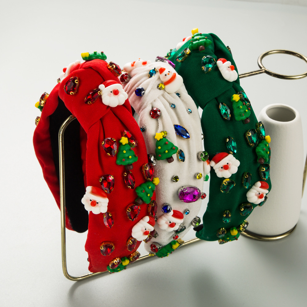 Men Accessories Wedding - ที่คาดผมคริสต์มาสแบบใหม่ ที่คาดผมรูปต้นคริสต์มาส ประดับเพชร ตกแต่งศีรษะ ที่คาดผมผู้หญิง เครื่องประดับผมปีใหม่