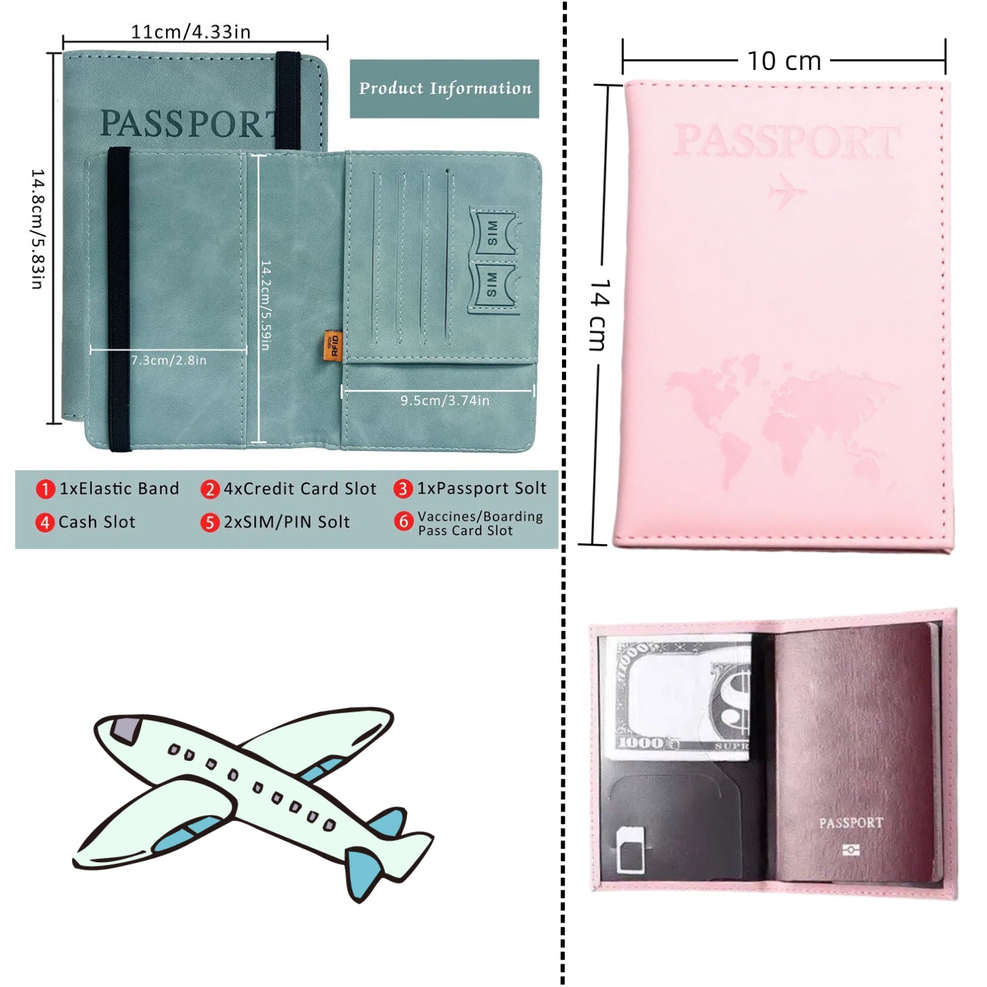 Men'S Accessories Wallet - ปกหนังสือเดินทาง RFID สไตล์วินเทจสำหรับผู้หญิงและผู้ชาย - กระเป๋าสตางค์หนัง PU
