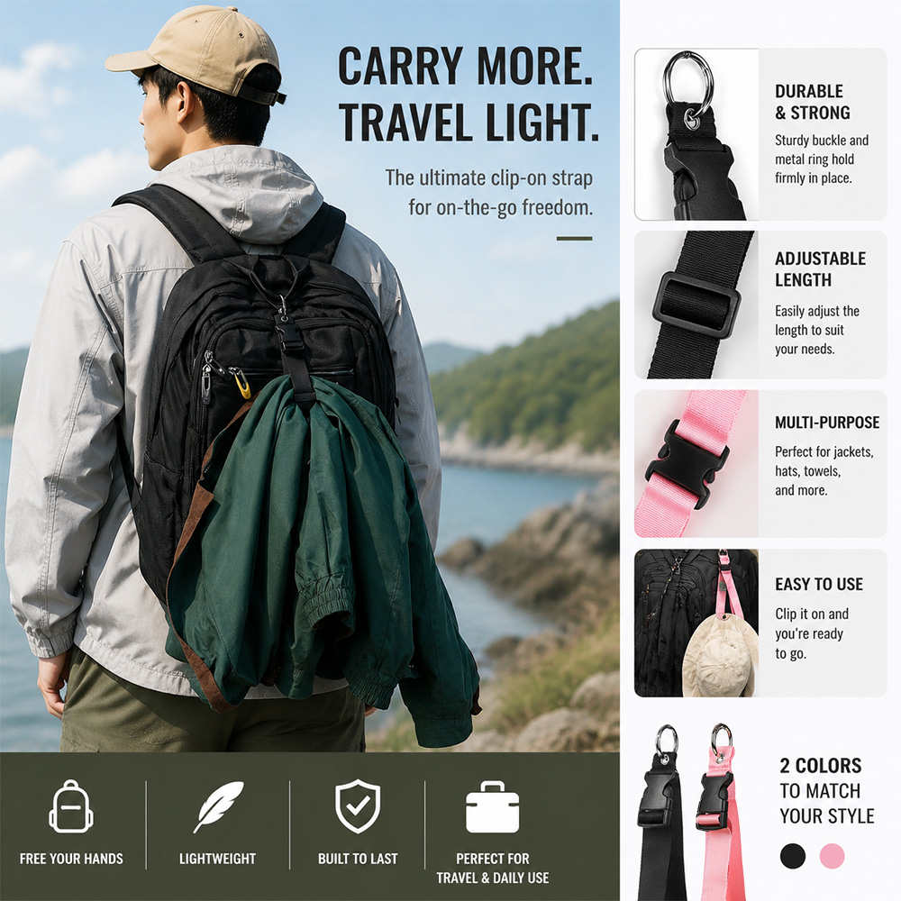 Men'S Accessories Travel Bag - แบบพกพา Anti-Theft สายคล้องกระเป๋าเดินทางทนทานกลางแจ้งหัวเข็มขัดผู้ชายผู้หญิงกระเป๋าเป้สะพายหลังคลิปต้องมีกระเป๋าเดินทางของขวัญแท็กสําหรับกระเป๋าเดินทาง