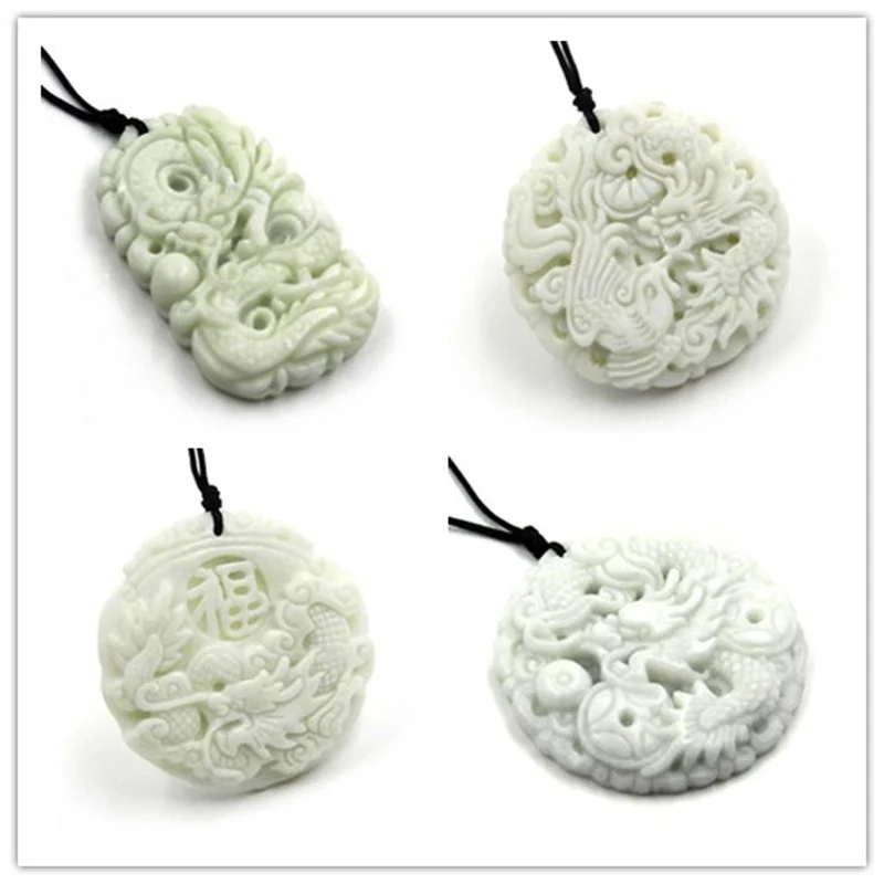 หยกสีขาวธรรมชาติ Dragon Phoeni - Men Accessories Hand บทวิจารณ์และราคา