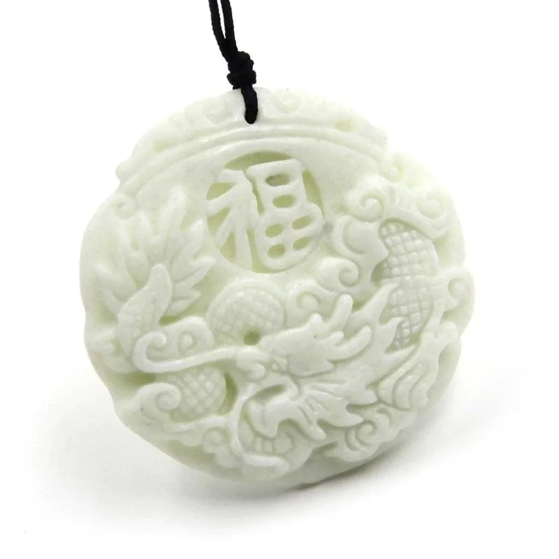 หยกสีขาวธรรมชาติ Dragon Phoeni - Men Accessories Hand บทวิจารณ์และราคา