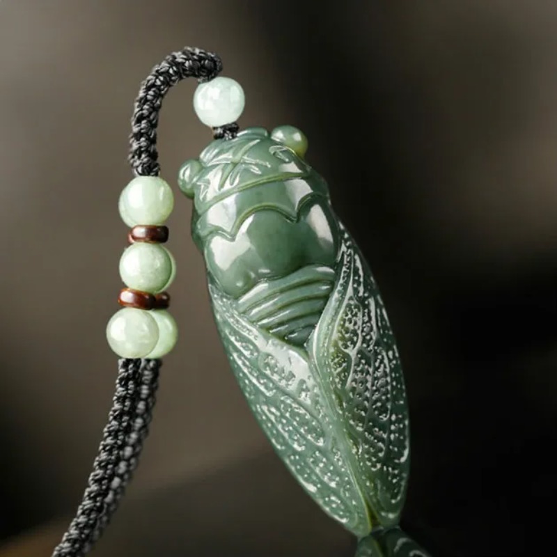 หยกธรรมชาติHetian Cicadaลูกปัด - Men Accessories Hand บทวิจารณ์และราคา