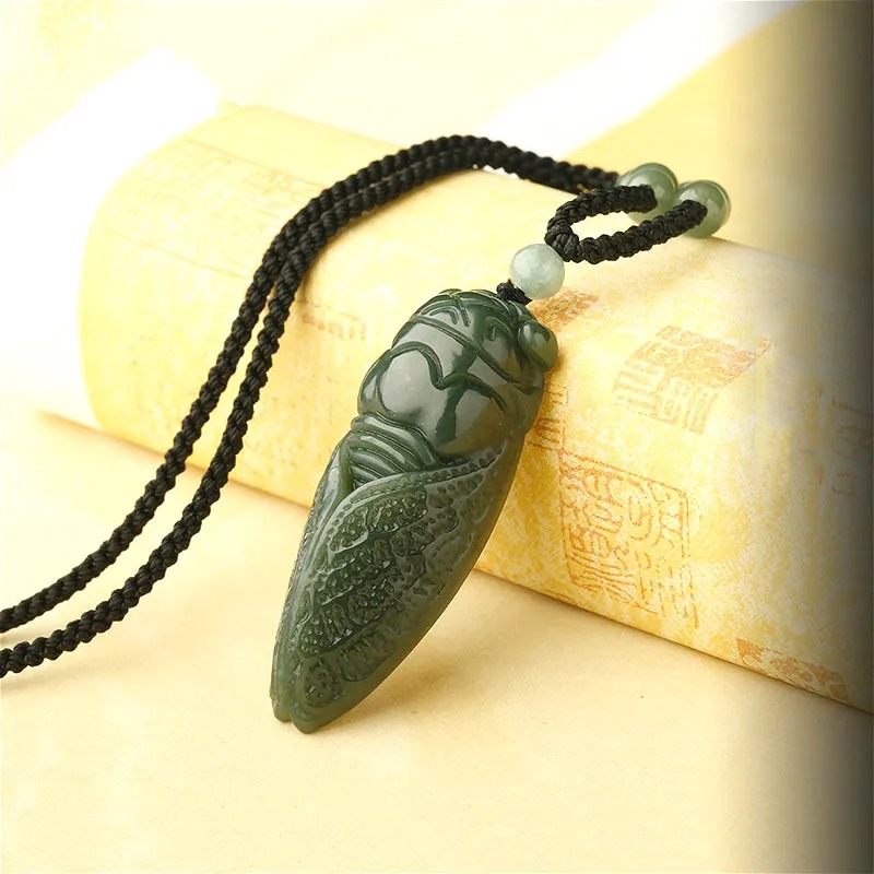 หยกธรรมชาติHetian Cicadaลูกปัด - Men Accessories Hand บทวิจารณ์และราคา