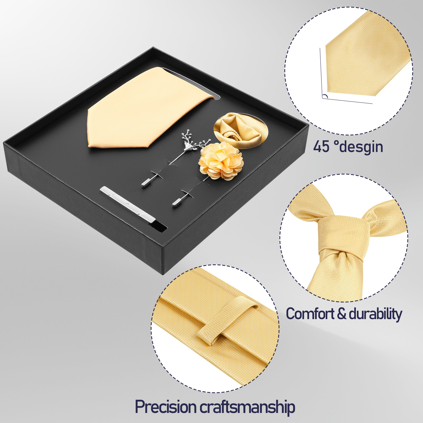 ชุดเนคไทผู้ชาย 5 ชิ้น พร้อมผ้า - Men Accessories For Gift บทวิจารณ์และราคา