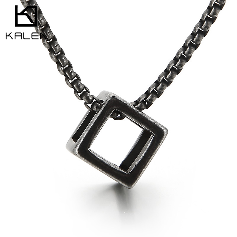 Kalen สามมิติสร้อยคอจี้สแควร์ผ - Men Accessories Rule บทวิจารณ์และราคา