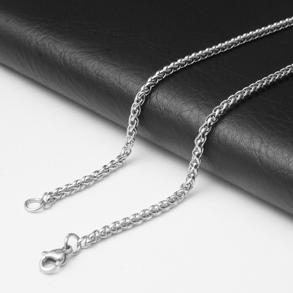 สร้อยคอสแตนเลสสตีลแบบเกลียวหนา - Men Accessories Singapore บทวิจารณ์และราคา