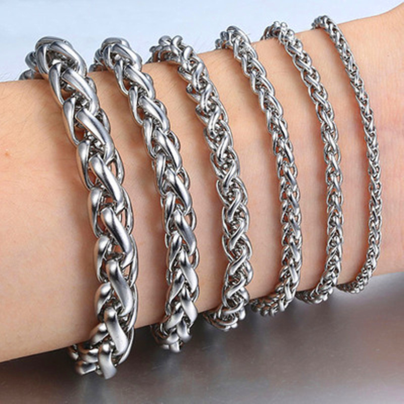 สร้อยข้อมือสแตนเลสสตีลแบบเกลีย - Men Accessories Singapore บทวิจารณ์และราคา