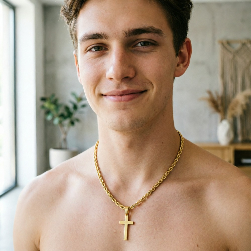 ใหม่แฟชั่นสร้อยคอจี้รูปกากบาทส - Men Accessories Singapore บทวิจารณ์และราคา