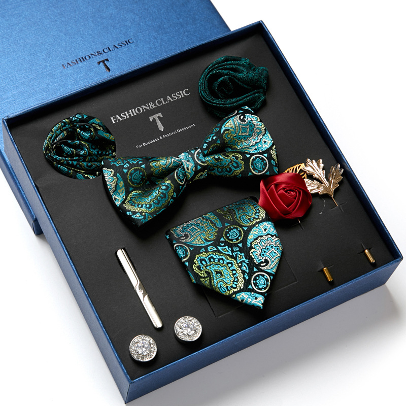 สีเขียว Mens Tie ของขวัญกล่องผ - Cufflink Box Set บทวิจารณ์และราคา