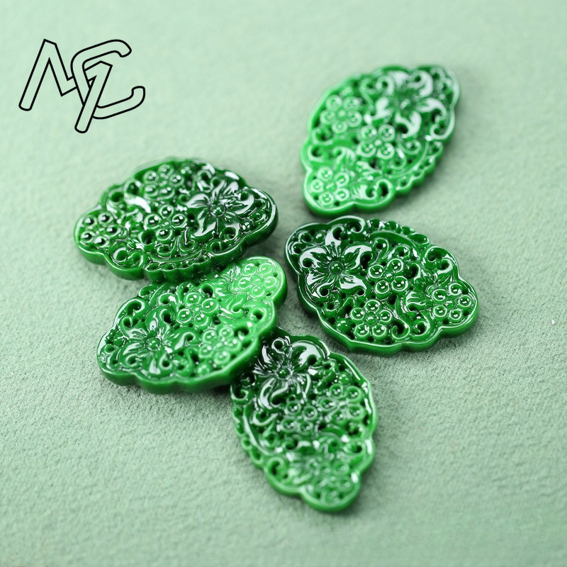 2 ชิ้น DIY หยกเขียวธรรมชาติแบบ - Men Accessories For Gift บทวิจารณ์และราคา
