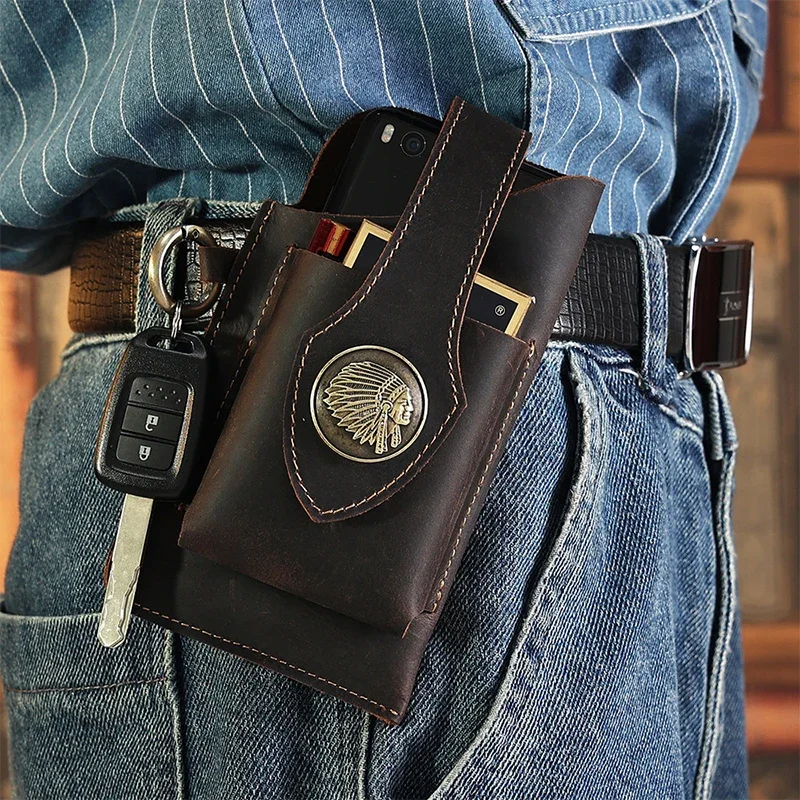 บุรุษหนังแท้เอวกระเป๋าโทรศัพท์ - Men Accessories Pack บทวิจารณ์และราคา
