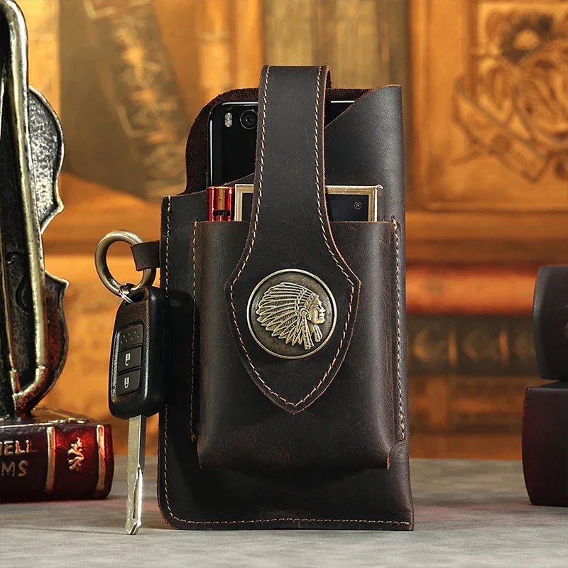 บุรุษหนังแท้เอวกระเป๋าโทรศัพท์ - Men Accessories Pack บทวิจารณ์และราคา